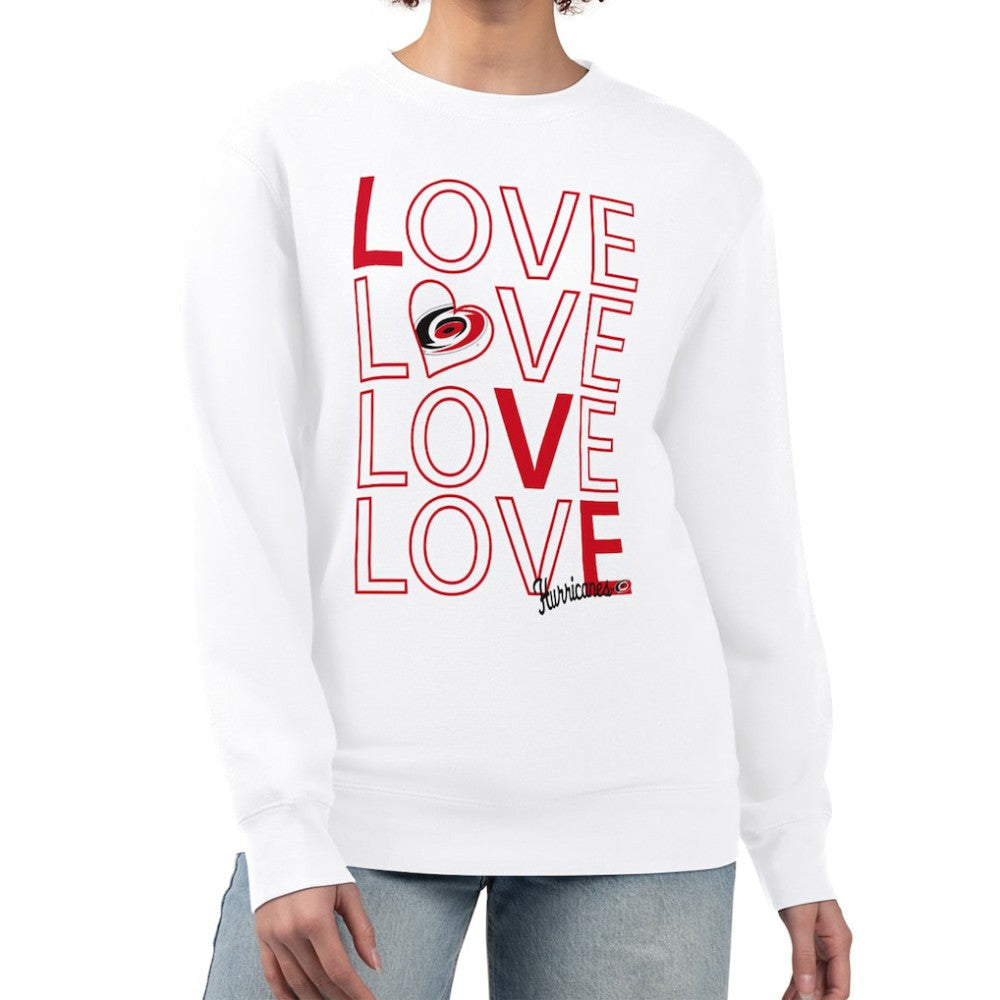 Carolina Hurricanes G-III 4Her by Carl Banks Women's Lots Of Love Team Logo Graphic Pullover Sweatshirt White