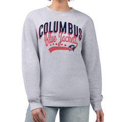 Columbus Blue Jackets G-III 4Her by Carl Banks Women's Filigree Team Graphic Fleece Pullover Sweatshirt Heather Gray