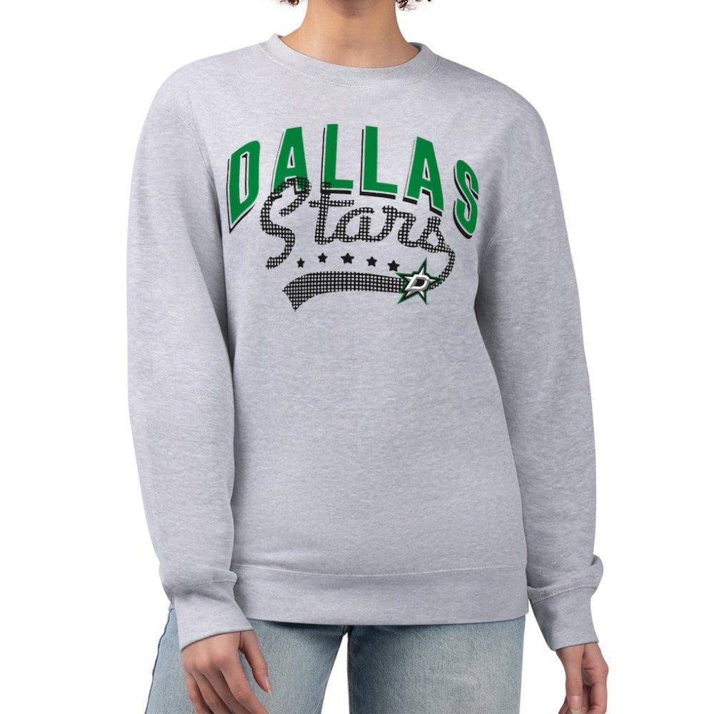 Dallas Stars G-III 4Her by Carl Banks Women's Filigree Team Graphic Fleece Pullover Sweatshirt Heather Gray