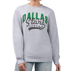 Dallas Stars G-III 4Her by Carl Banks Women's Filigree Team Graphic Fleece Pullover Sweatshirt Heather Gray