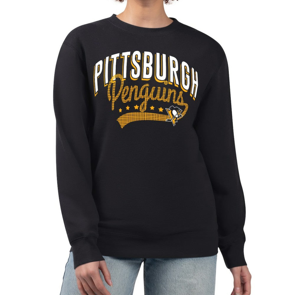 Pittsburgh Penguins G-III 4Her by Carl Banks Women's Filigree Team Graphic Fleece Pullover Sweatshirt Black