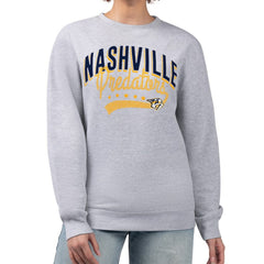 Nashville Predators G-III 4Her by Carl Banks Women's Filigree Team Graphic Fleece Pullover Sweatshirt Heather Gray