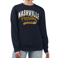 Nashville Predators G-III 4Her by Carl Banks Women's Filigree Team Graphic Fleece Pullover Sweatshirt Navy