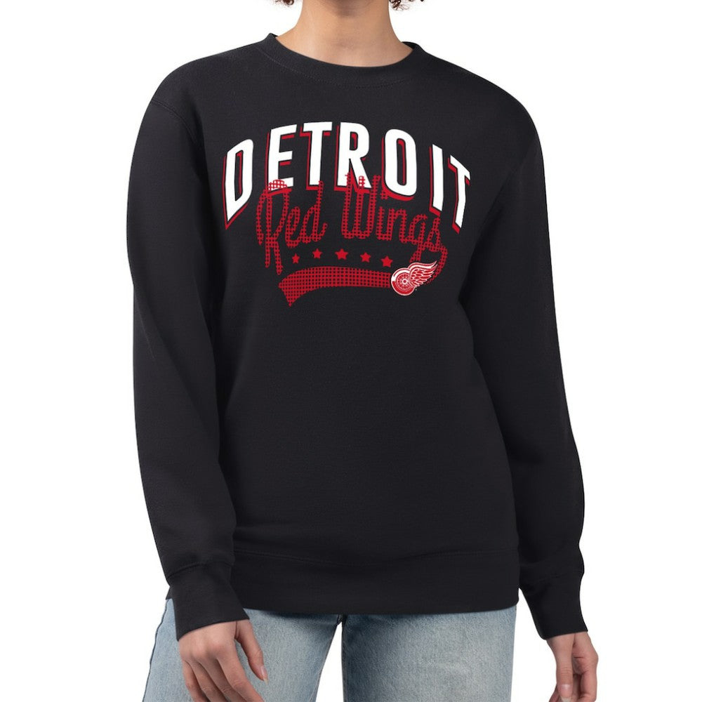 Detroit Red Wings G-III 4Her by Carl Banks Women's Filigree Team Graphic Fleece Pullover Sweatshirt Black