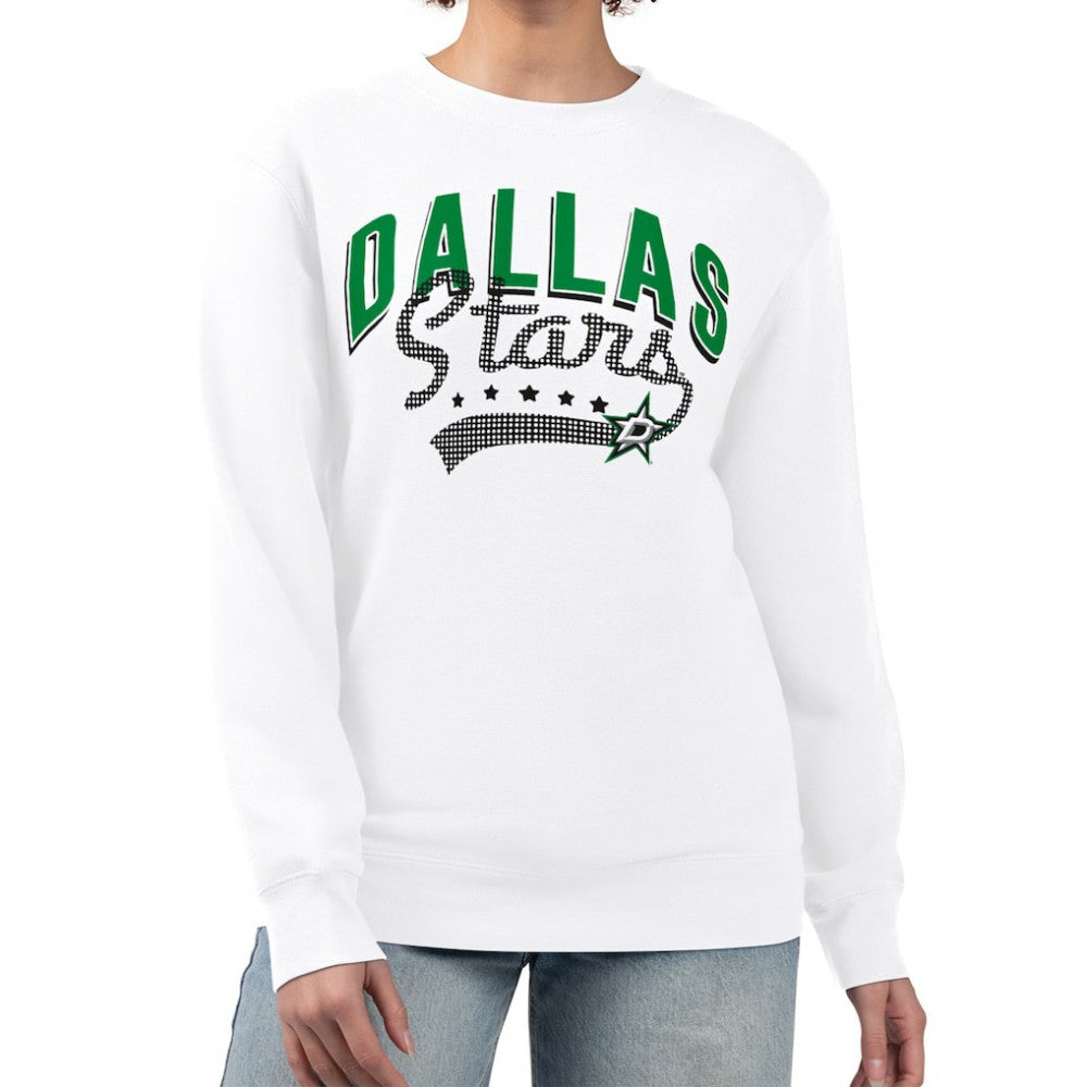 Dallas Stars G-III 4Her by Carl Banks Women's Filigree Team Graphic Fleece Pullover Sweatshirt White