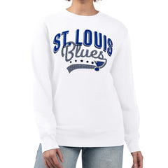 St. Louis Blues G-III 4Her by Carl Banks Women's Filigree Team Graphic Fleece Pullover Sweatshirt White