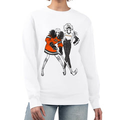 Anaheim Ducks G-III 4Her by Carl Banks Women's Hockey Girls Team Graphic Fleece Pullover Sweatshirt White