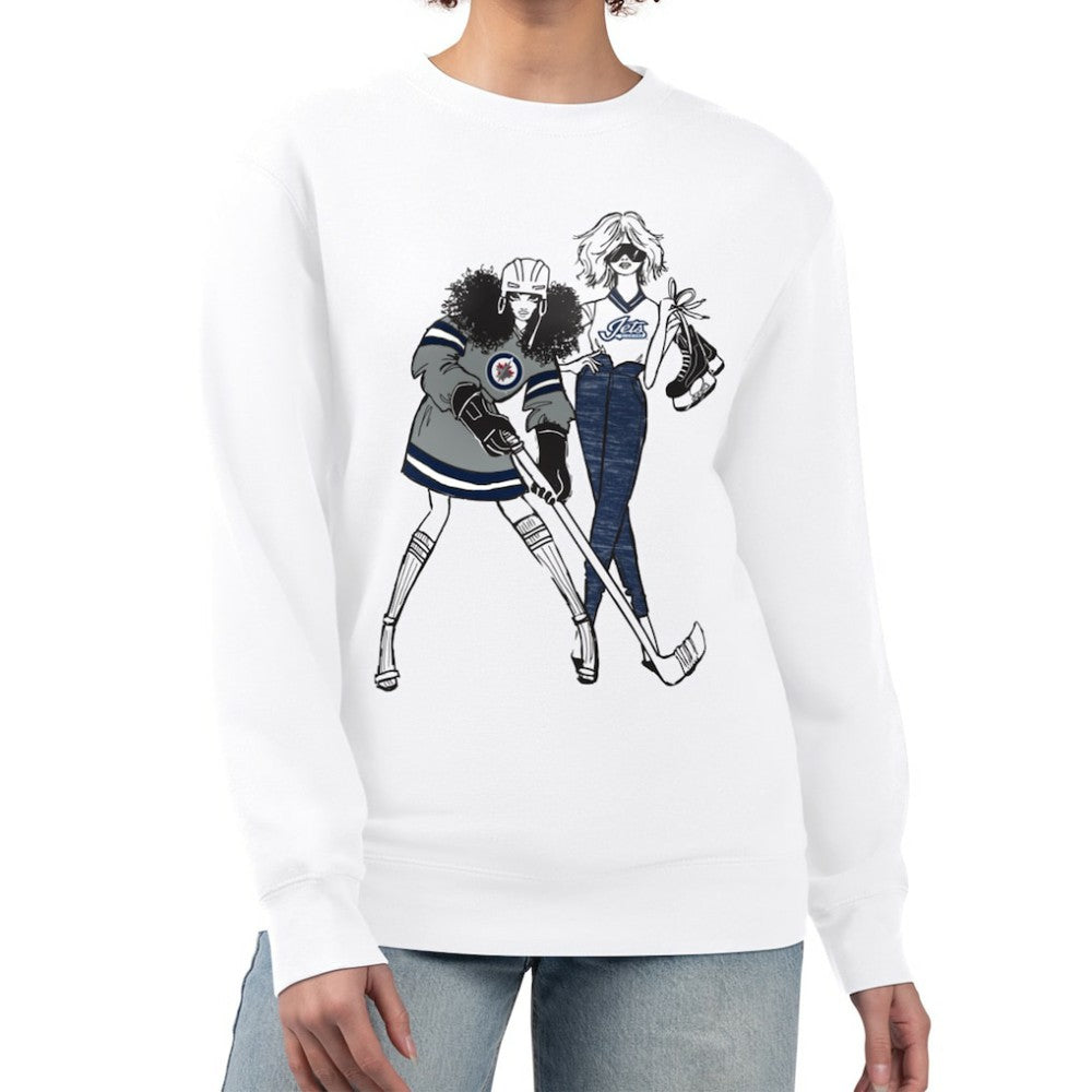 Winnipeg Jets G-III 4Her by Carl Banks Women's Hockey Girls Team Graphic Fleece Pullover Sweatshirt White