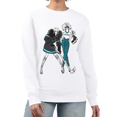 San Jose Sharks G-III 4Her by Carl Banks Women's Hockey Girls Team Graphic Fleece Pullover Sweatshirt White