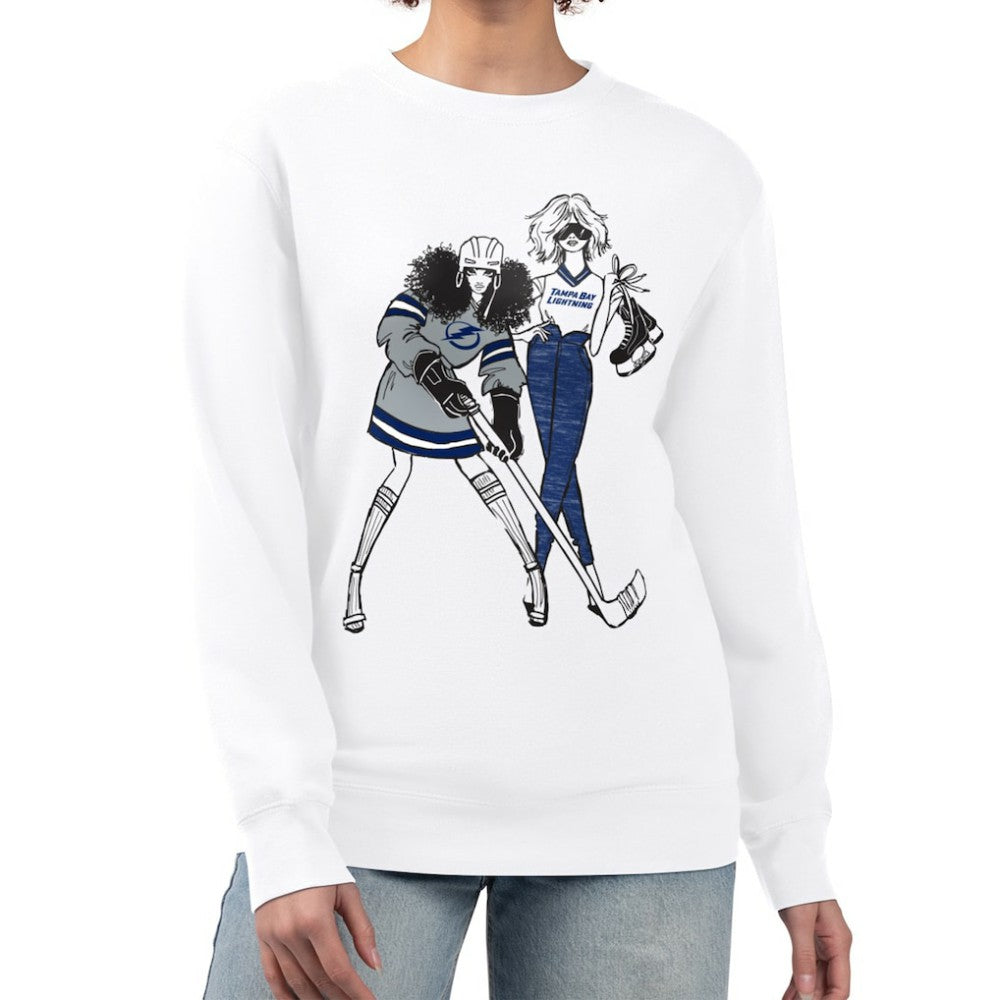 Tampa Bay Lightning G-III 4Her by Carl Banks Women's Hockey Girls Team Graphic Fleece Pullover Sweatshirt White