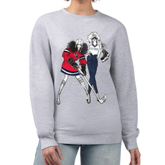Columbus Blue Jackets G-III 4Her by Carl Banks Women's Hockey Girls Team Graphic Fleece Pullover Sweatshirt Heather Gray