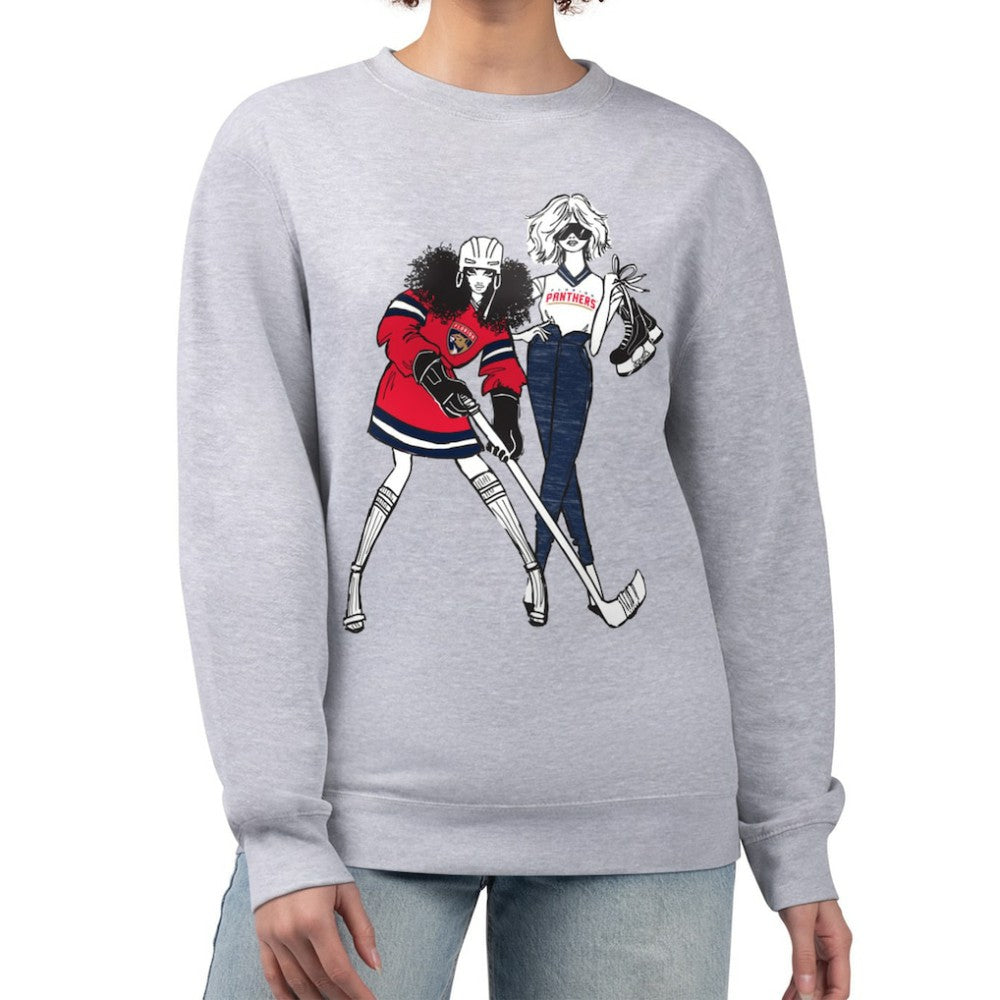 Florida Panthers G-III 4Her by Carl Banks Women's Hockey Girls Team Graphic Fleece Pullover Sweatshirt Heather Gray
