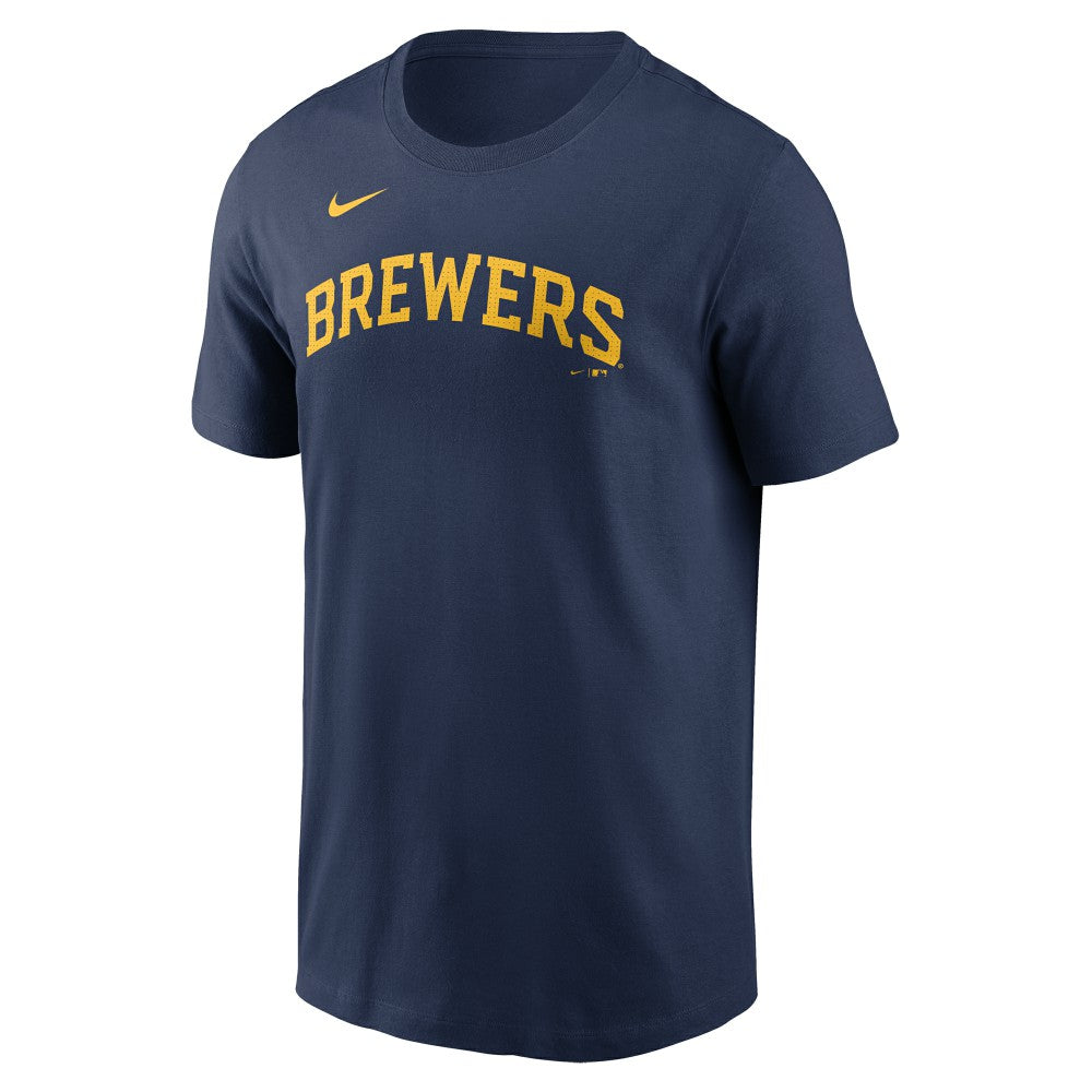 Jackson Chourio Milwaukee Brewers Fuse Name & Number T-Shirt Navy | Nike