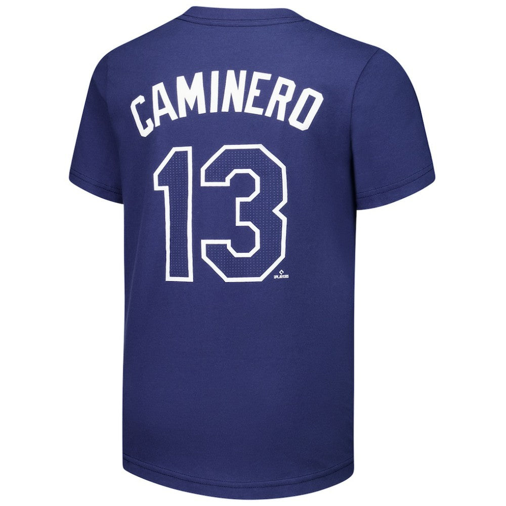Junior Caminero Tampa Bay Rays Youth Name & Number T-Shirt Navy | Nike