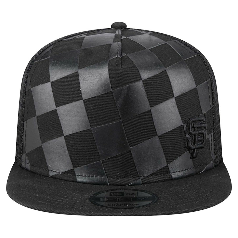 San Francisco Giants Score Check 9FIFTY A-Frame Trucker Snapback Hat Black | New Era