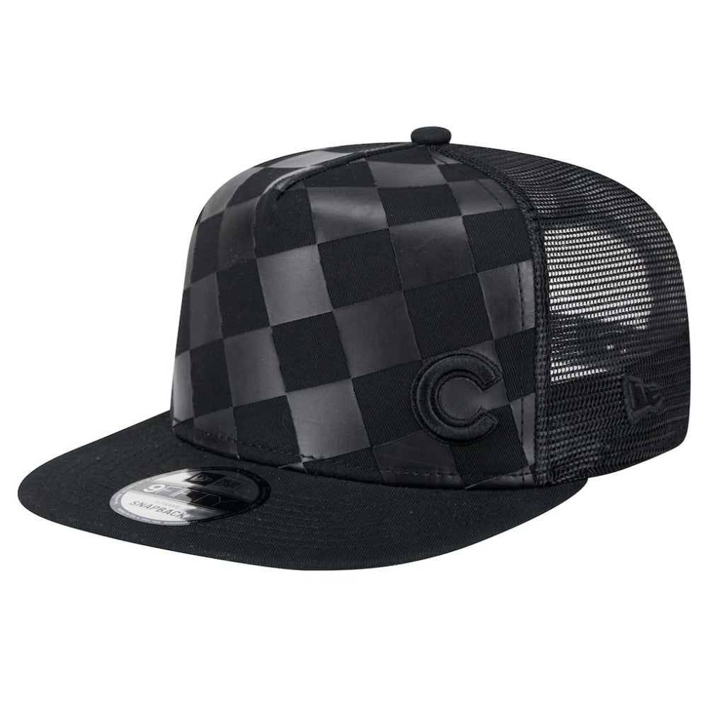 Chicago Cubs Score Check 9FIFTY A-Frame Trucker Snapback Hat Black | New Era