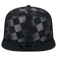 Chicago Cubs Score Check 9FIFTY A-Frame Trucker Snapback Hat Black | New Era