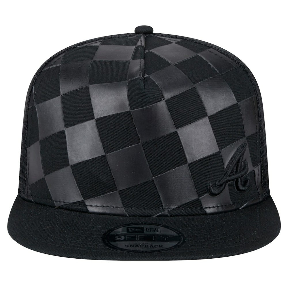 Atlanta Braves Score Check A-Frame Trucker 9FIFTY Snapback Hat Black | New Era