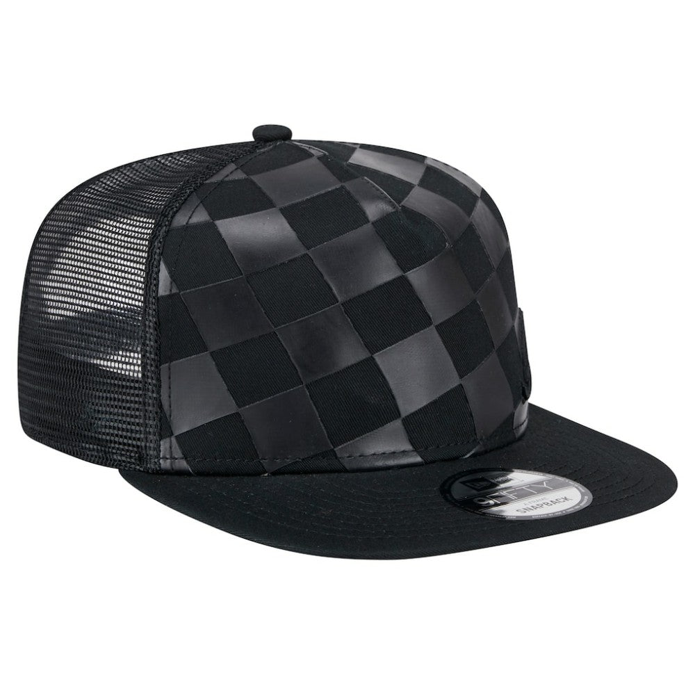 Atlanta Braves Score Check A-Frame Trucker 9FIFTY Snapback Hat Black | New Era