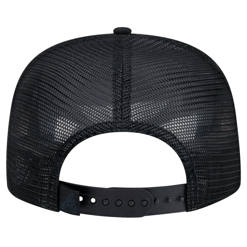 Atlanta Braves Score Check A-Frame Trucker 9FIFTY Snapback Hat Black | New Era