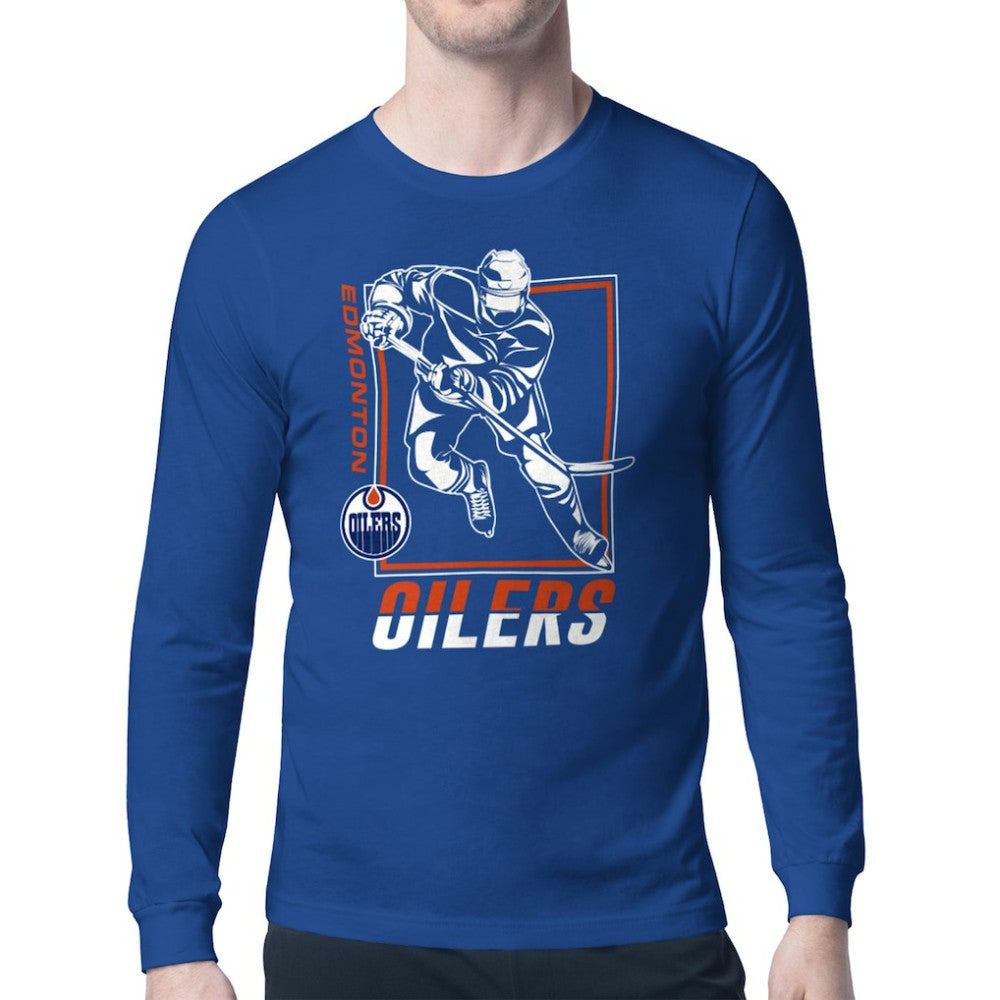 Edmonton Oilers Starter Player Grid Long Sleeve T-Shirt Royal