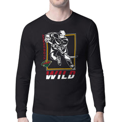 Minnesota Wild Starter Player Grid Long Sleeve T-Shirt Black