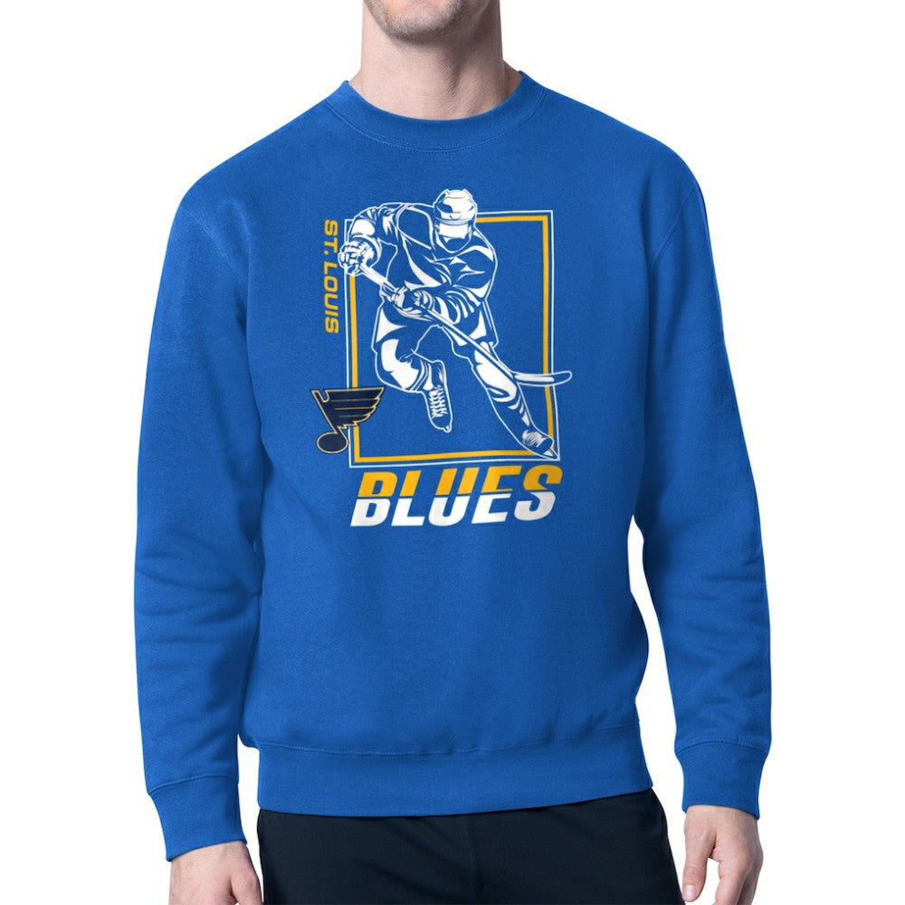 St. Louis Blues Starter Player Grid Fleece Pullover Sweatshirt Blue