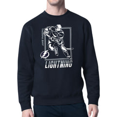Tampa Bay Lightning Starter Player Grid Fleece Pullover Sweatshirt Navy