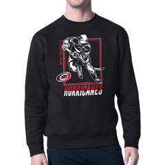 Carolina Hurricanes Starter Player Grid Fleece Pullover Sweatshirt Black