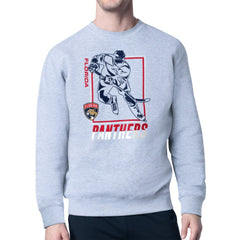 Florida Panthers Starter Player Grid Fleece Pullover Sweatshirt Heather Gray
