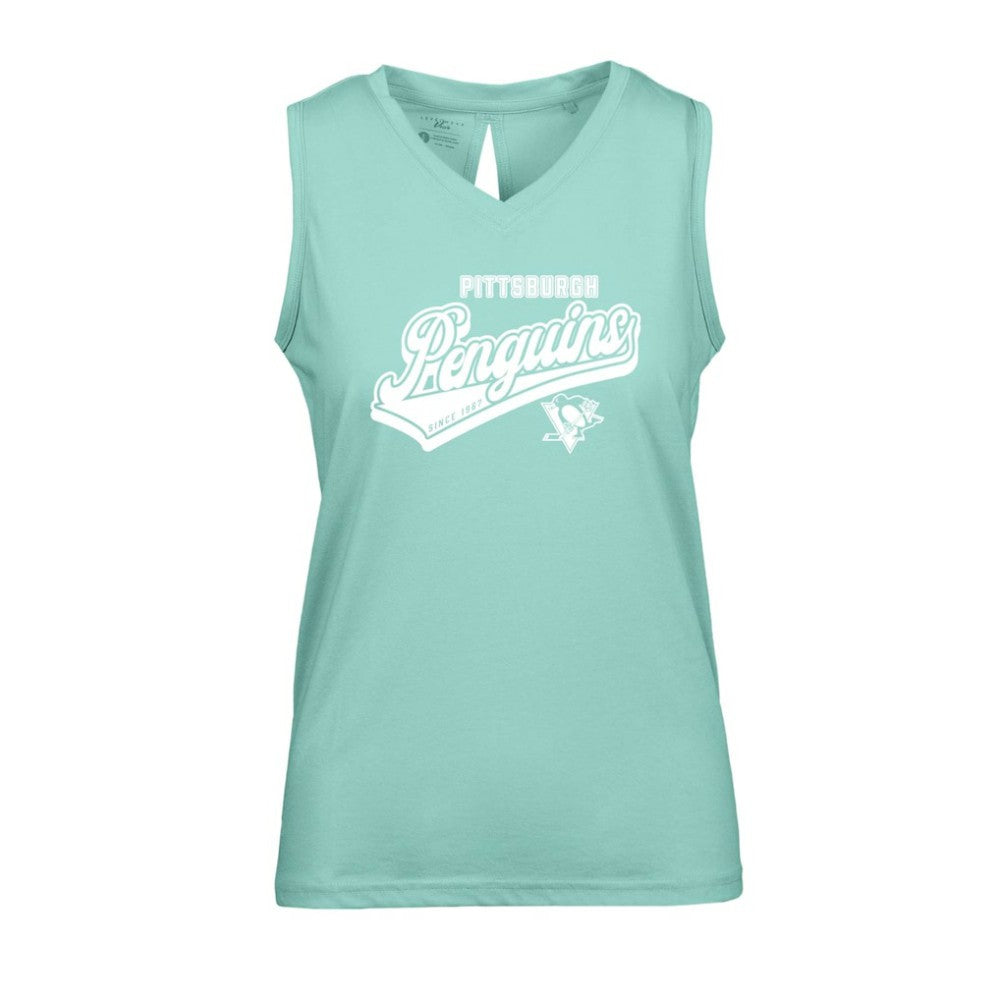 Pittsburgh Penguins Levelwear Women's Paisley Sweep V-Neck Tank Top Mint
