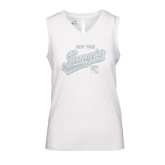 New York Rangers Levelwear Women's Paisley Sweep V-Neck Tank Top White