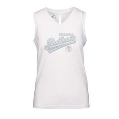 Chicago Blackhawks Levelwear Women's Paisley Sweep V-Neck Tank Top White