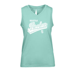 Seattle Kraken Levelwear Women's Paisley Sweep V-Neck Tank Top Mint
