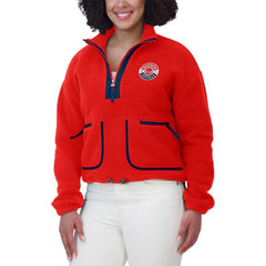 Washington Capitals WEAR by Erin Andrews Women's Polar Fleece Half-Zip Jacket Red