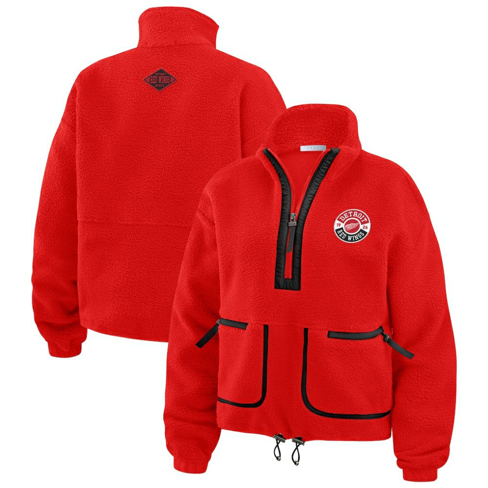 Detroit Red Wings WEAR by Erin Andrews Women's Polar Fleece Half-Zip Jacket Red