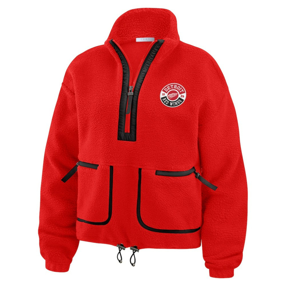 Detroit Red Wings WEAR by Erin Andrews Women's Polar Fleece Half-Zip Jacket Red