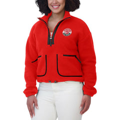 Detroit Red Wings WEAR by Erin Andrews Women's Polar Fleece Half-Zip Jacket Red