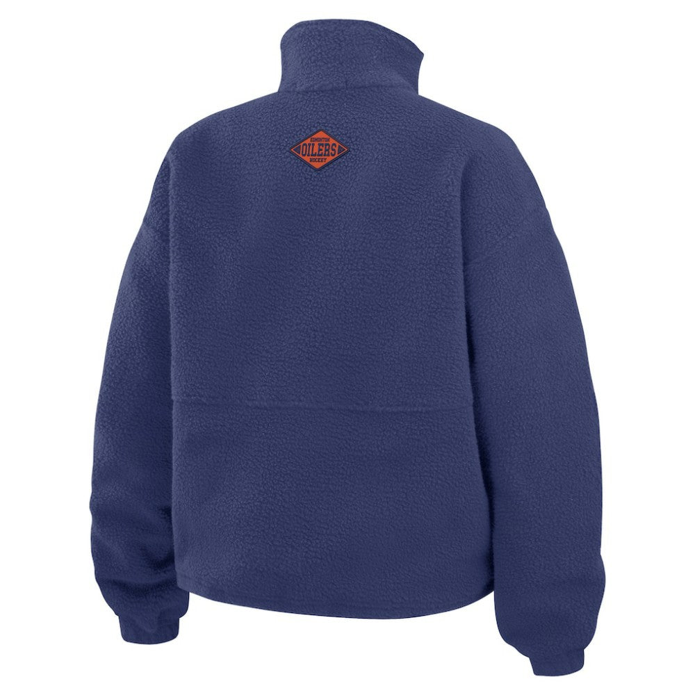 Edmonton Oilers WEAR by Erin Andrews Women's Polar Fleece Half-Zip Jacket Royal