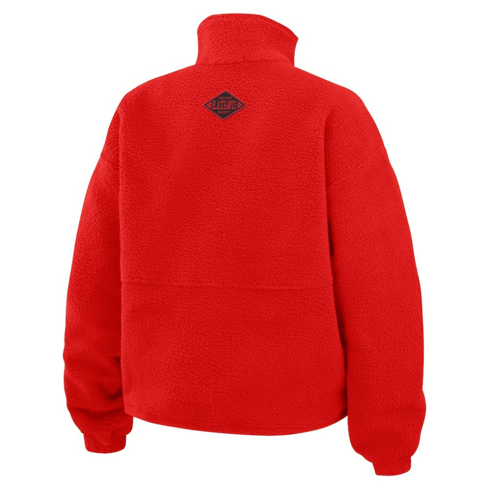 Chicago Blackhawks WEAR by Erin Andrews Women's Polar Fleece Half-Zip Jacket Red