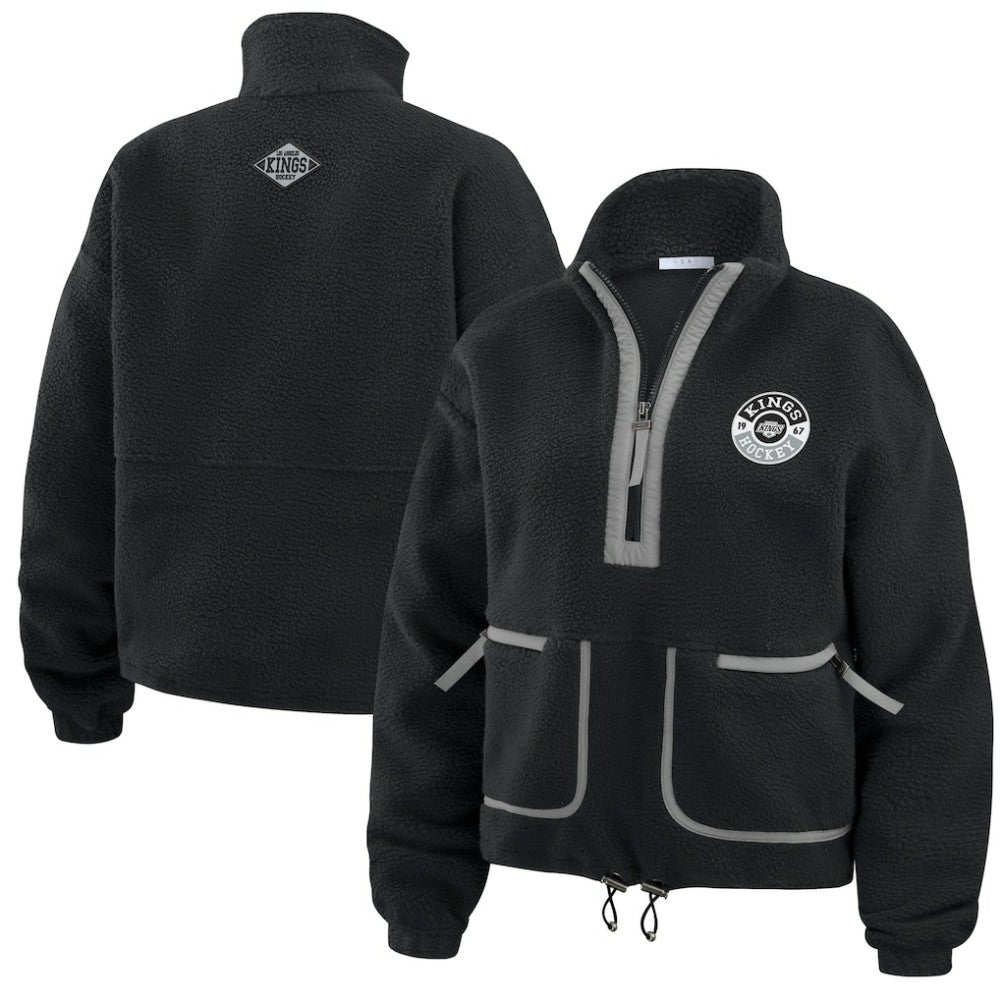 Los Angeles Kings WEAR by Erin Andrews Women's Polar Fleece Half-Zip Jacket Black