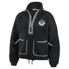 Los Angeles Kings WEAR by Erin Andrews Women's Polar Fleece Half-Zip Jacket Black