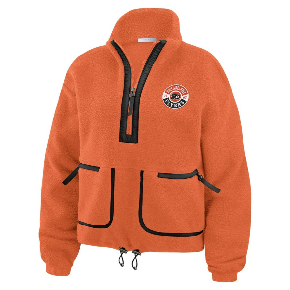 Philadelphia Flyers WEAR by Erin Andrews Women's Polar Fleece Half-Zip Jacket Orange