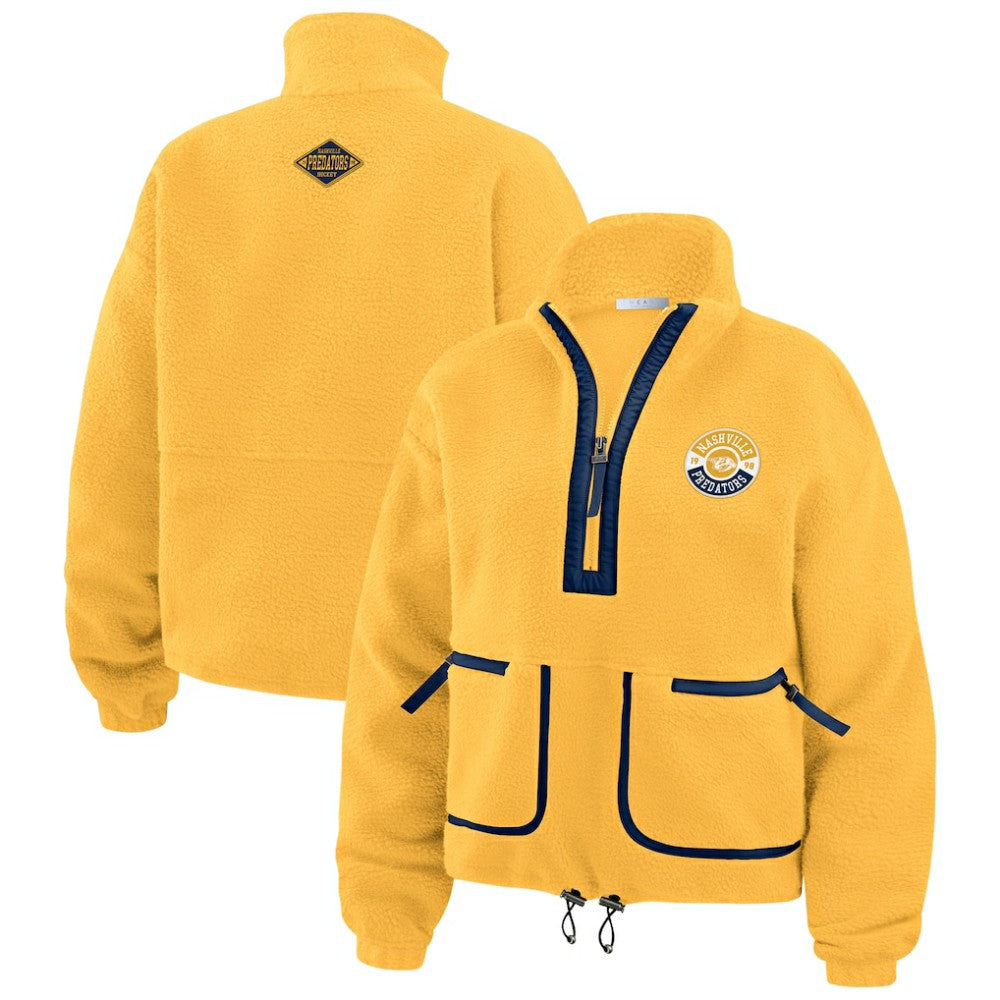 Nashville Predators WEAR by Erin Andrews Women's Polar Fleece Half-Zip Jacket Gold