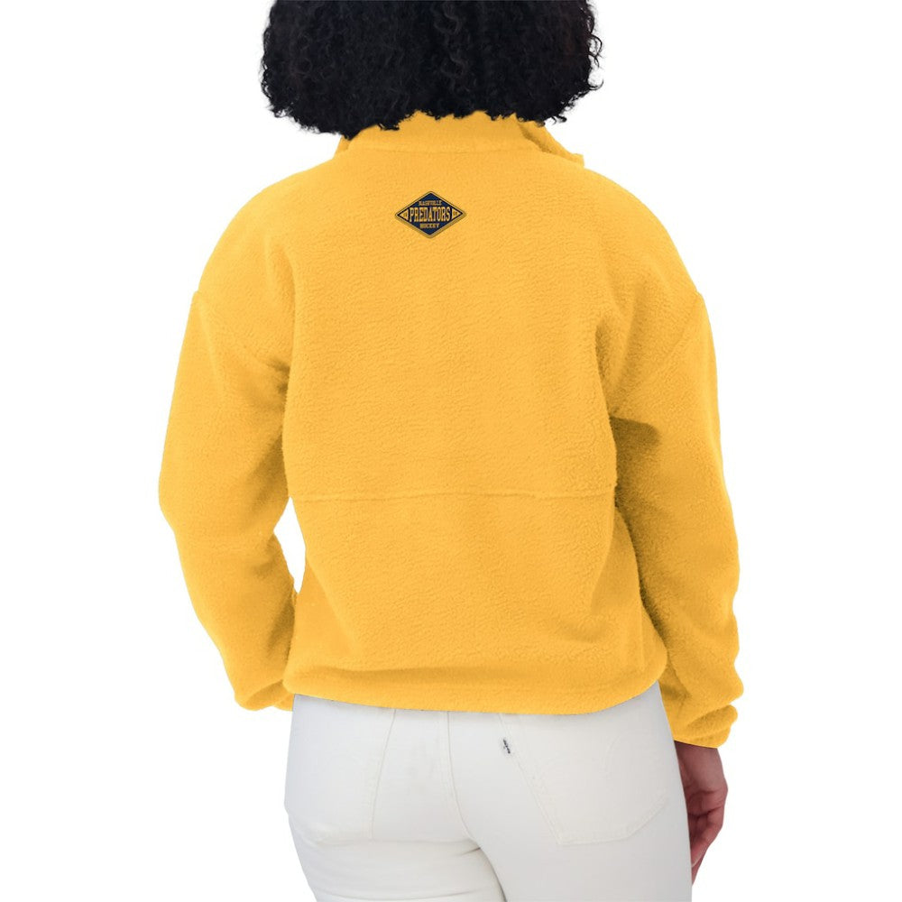 Nashville Predators WEAR by Erin Andrews Women's Polar Fleece Half-Zip Jacket Gold
