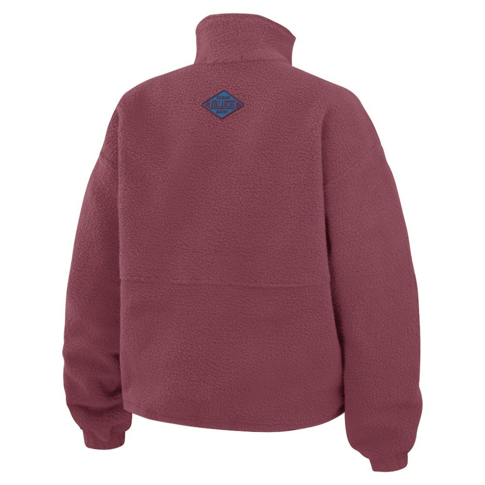 Colorado Avalanche WEAR by Erin Andrews Women's Polar Fleece Half-Zip Jacket Burgundy