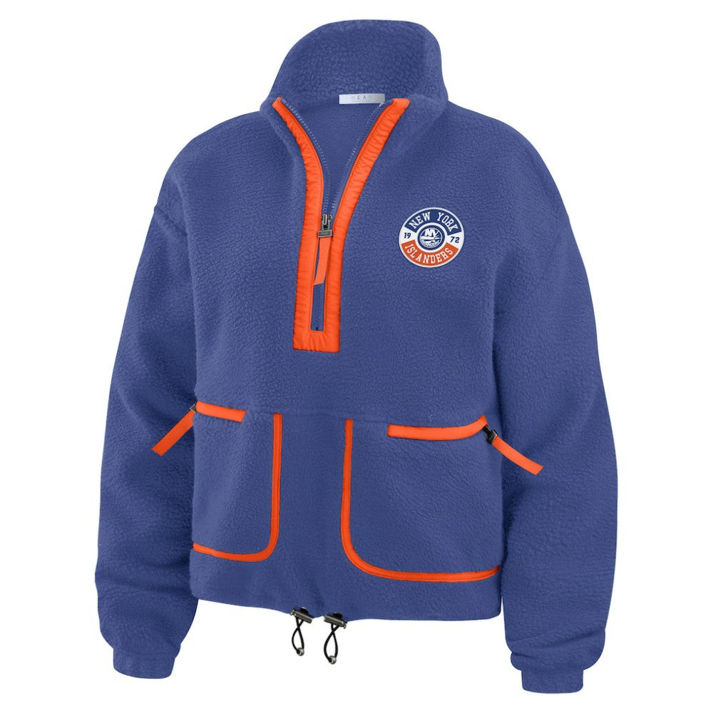 New York Islanders WEAR by Erin Andrews Women's Polar Fleece Half-Zip Jacket Royal