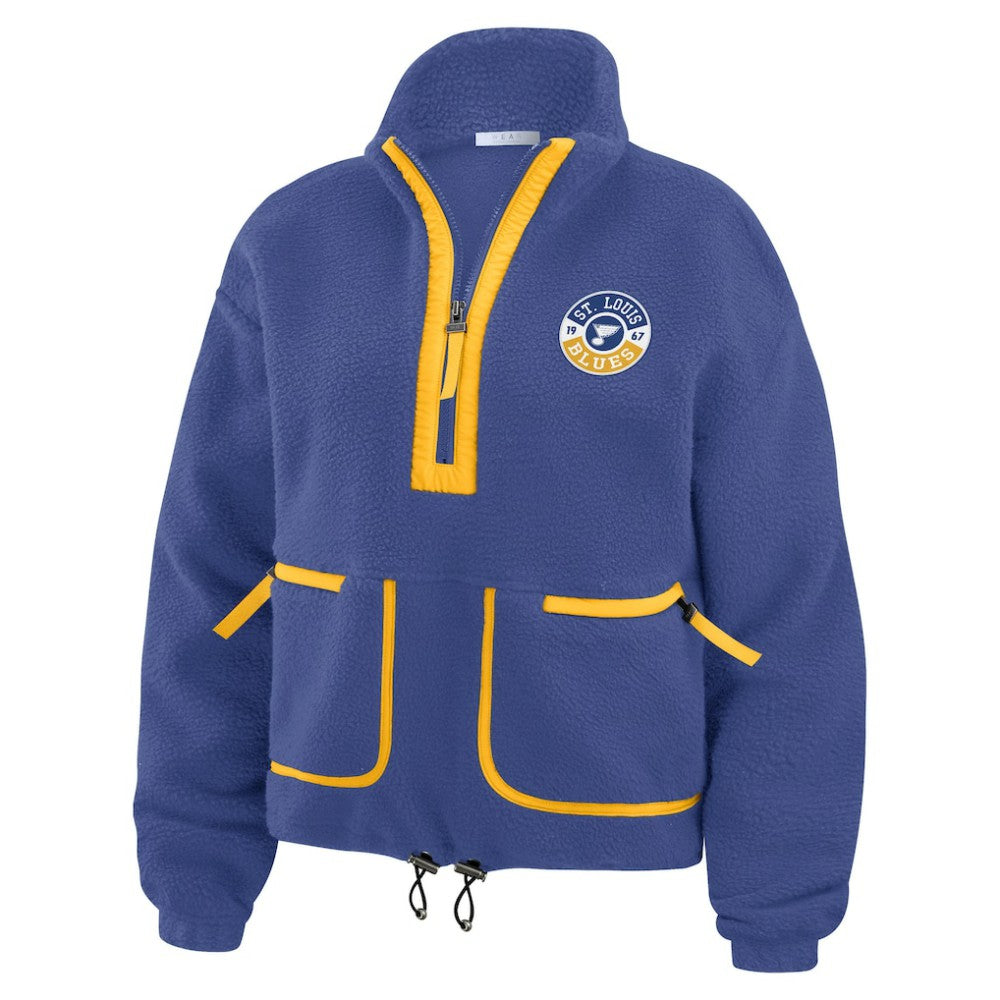 St. Louis Blues WEAR by Erin Andrews Women's Polar Fleece Half-Zip Jacket Blue