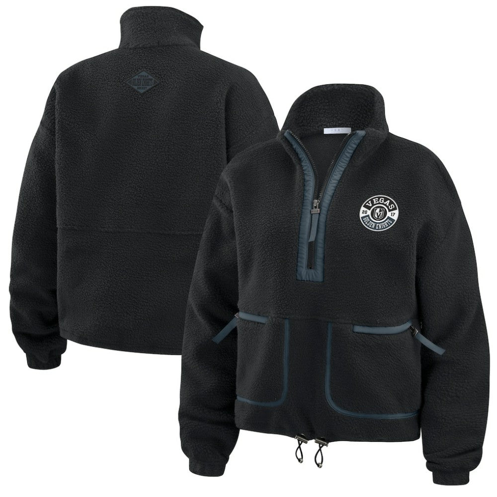 Vegas Golden Knights WEAR by Erin Andrews Women's Polar Fleece Half-Zip Jacket Black