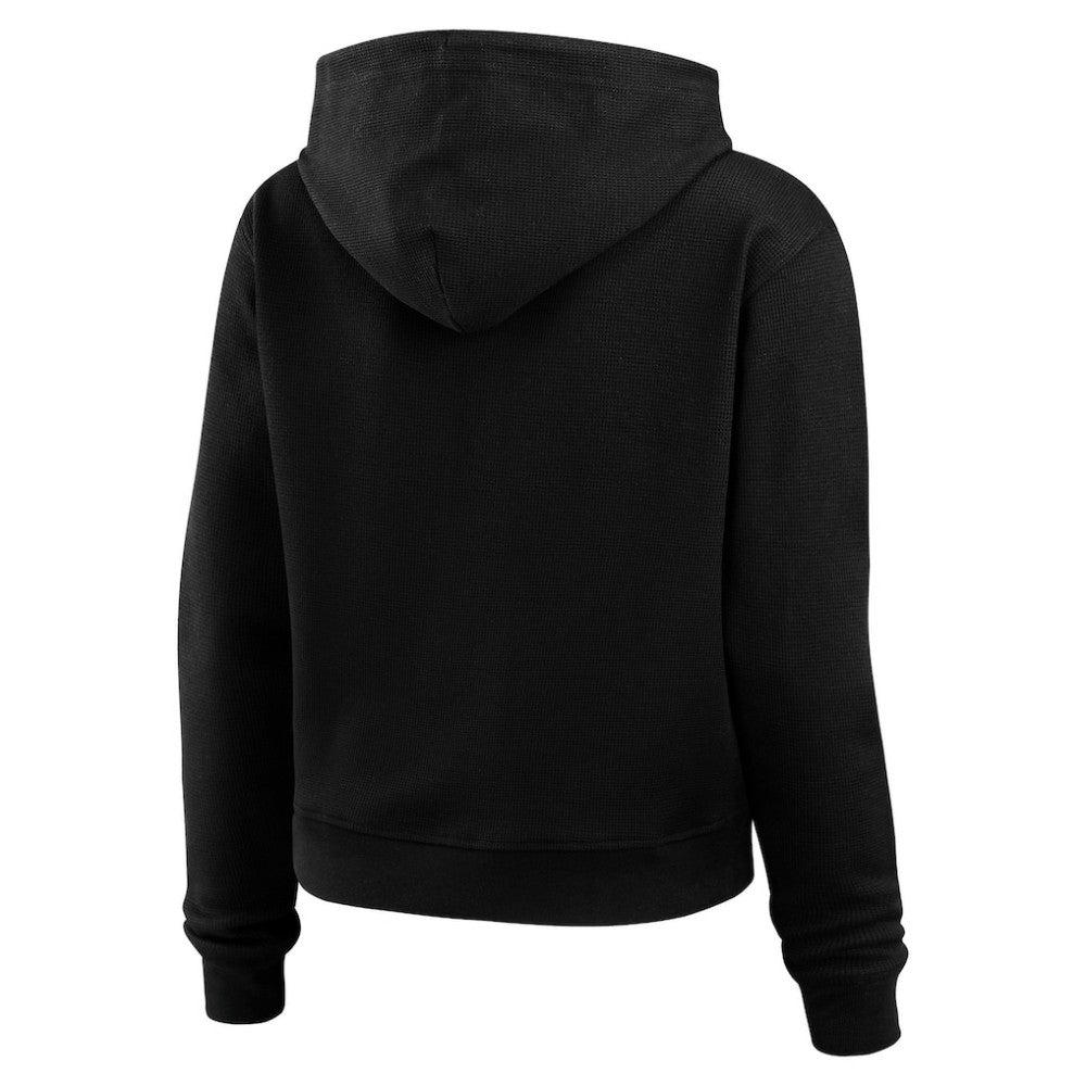 Boston Bruins WEAR by Erin Andrews Women's Waffle-Knit Pullover Hoodie Black